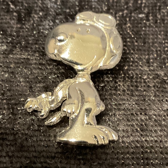 Vintage 925 Sterling Peanuts Snoopy as Red Baron Profile Pendant - Picture 1 of 2